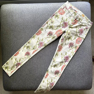 Anthropologie Pilcro Floral Denim Skinny Jeans Size 25